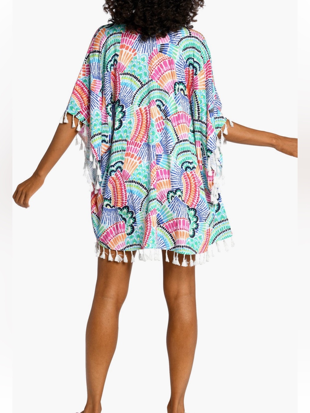 La Blanca Swim Wear Beach Cover Up Waves Tassel Trim Cover-Up New w/tags